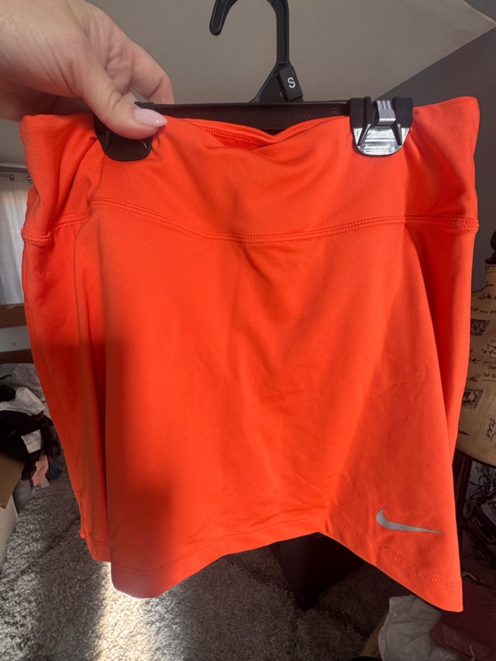 Nike Bright Orange Athletic Skort with Silver Swoosh